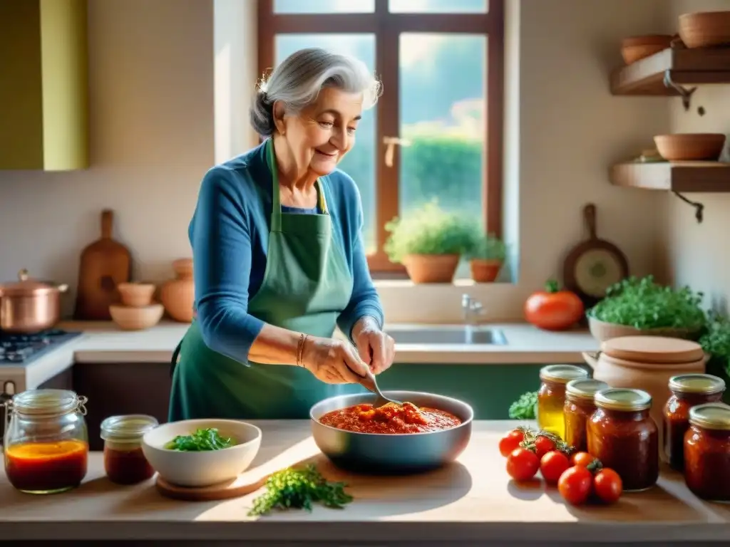 Abuela italiana comparte secretos conservación platos cocina italiana con su nieta en cocina acogedora