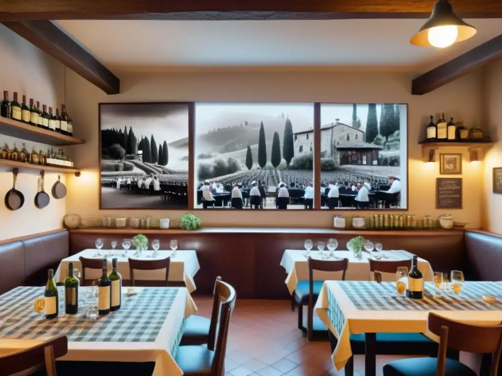 Acogedor restaurante familiar en la Toscana con cocina activa y decoración vintage