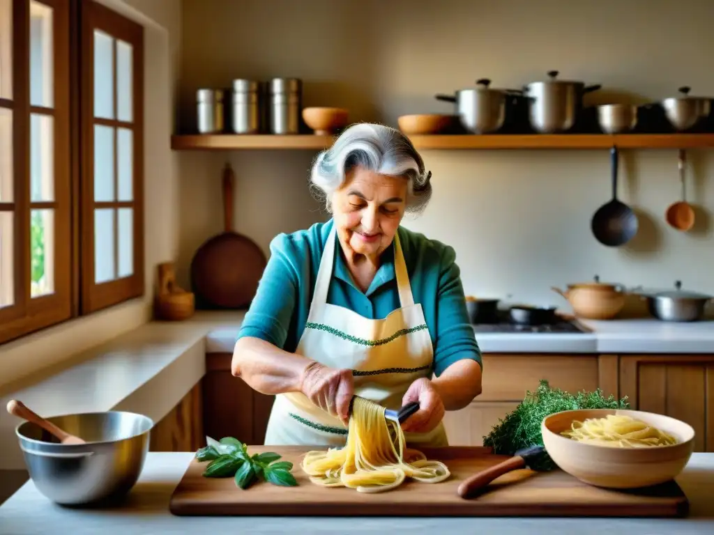 Acogedora cocina italiana con utensilios auténticos y un organizador recetas cocina italiana