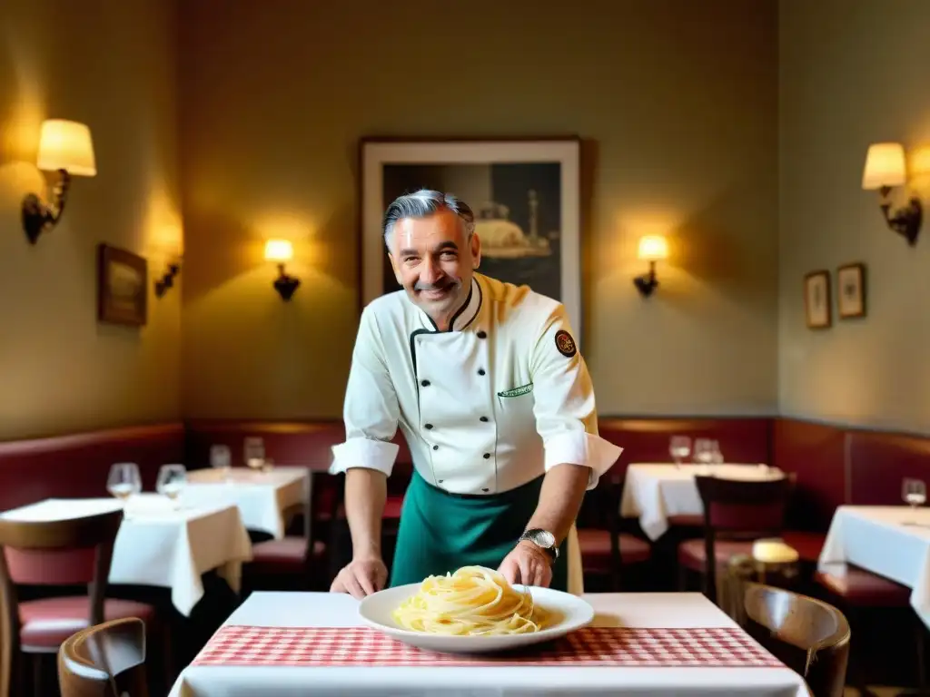 Acogedora trattoria en Roma donde se creó el famoso plato Fettuccine Alfredo