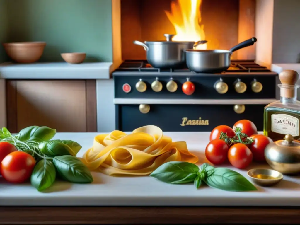 Un ambiente cálido y auténtico de cocina italiana tradicional, perfecto para un maridaje de vinos