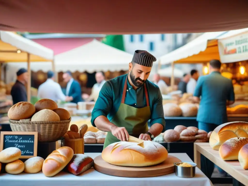 Un animado mercado italiano fusionando influencia alemana en fermentación italiana