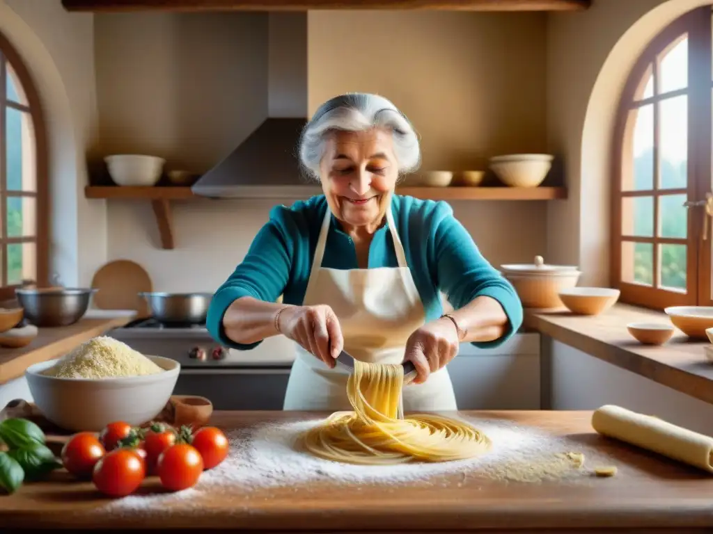 Un animado taller de cocina tradicional italiana en una granja de agroturismo