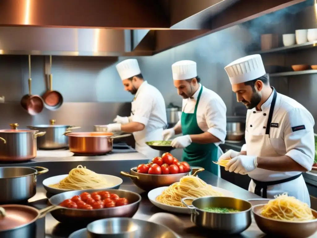 Apasionados chefs italianos preparando recetas cocina italiana auténticas