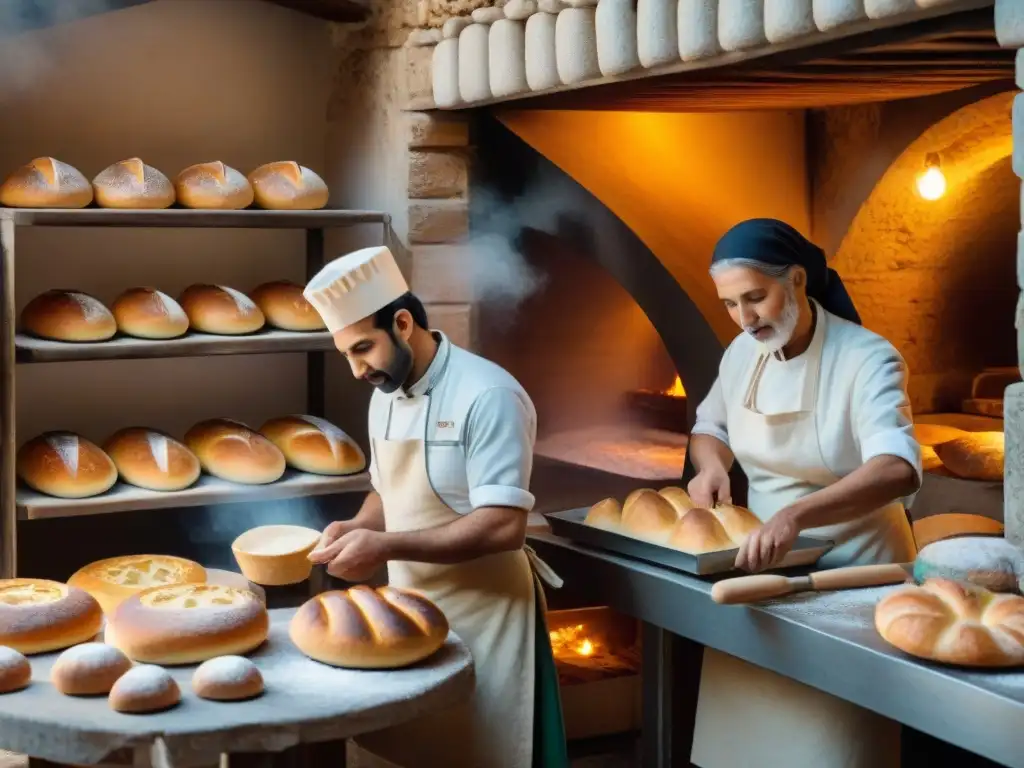 El aroma del Pane di Altamura tradicional italiano se mezcla con la magia de antiguas panaderías en las calles de Altamura