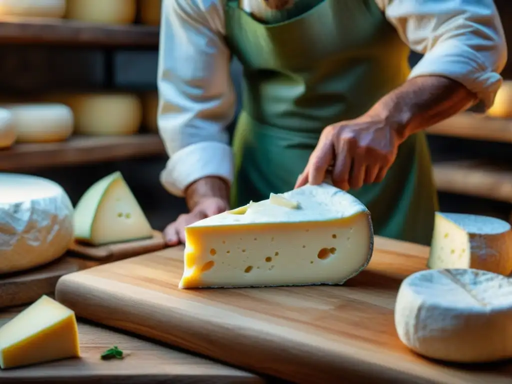 El arte de hacer queso italiano artesanal en un entorno campestre rústico