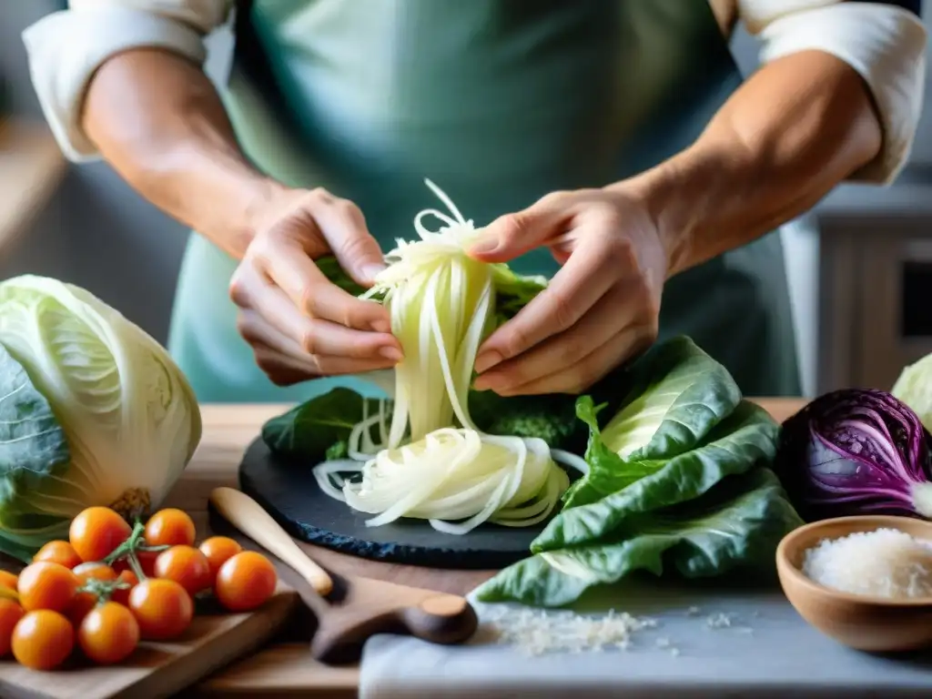 Preparación artesanal de recetas fermentos probióticos cocina italiana