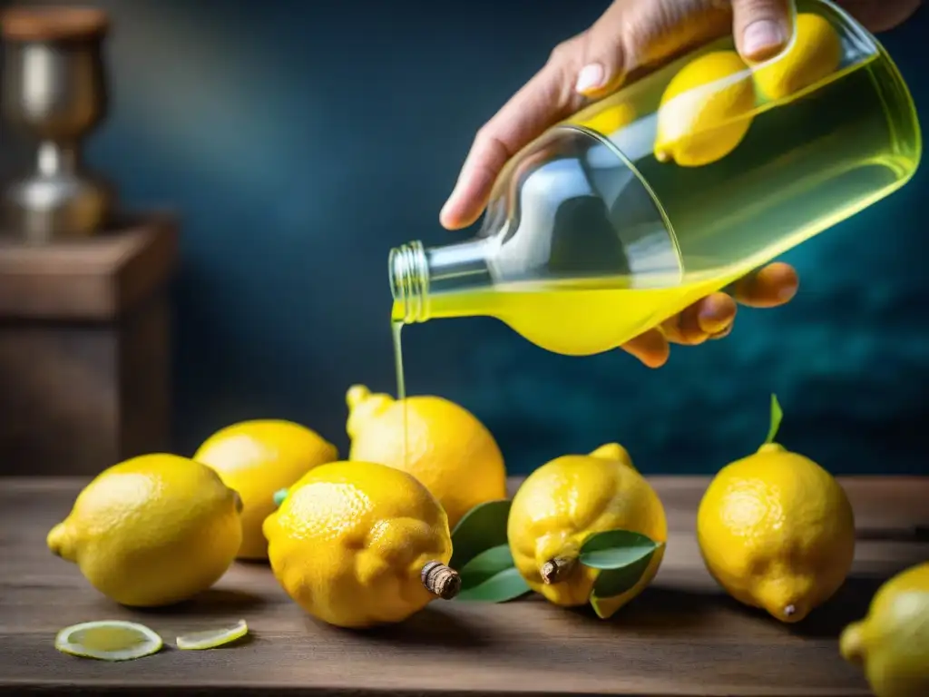 Un artesano experto zurciendo limones amarillos de Sorrento para hacer limoncello, desencadenando una experiencia de degustación única