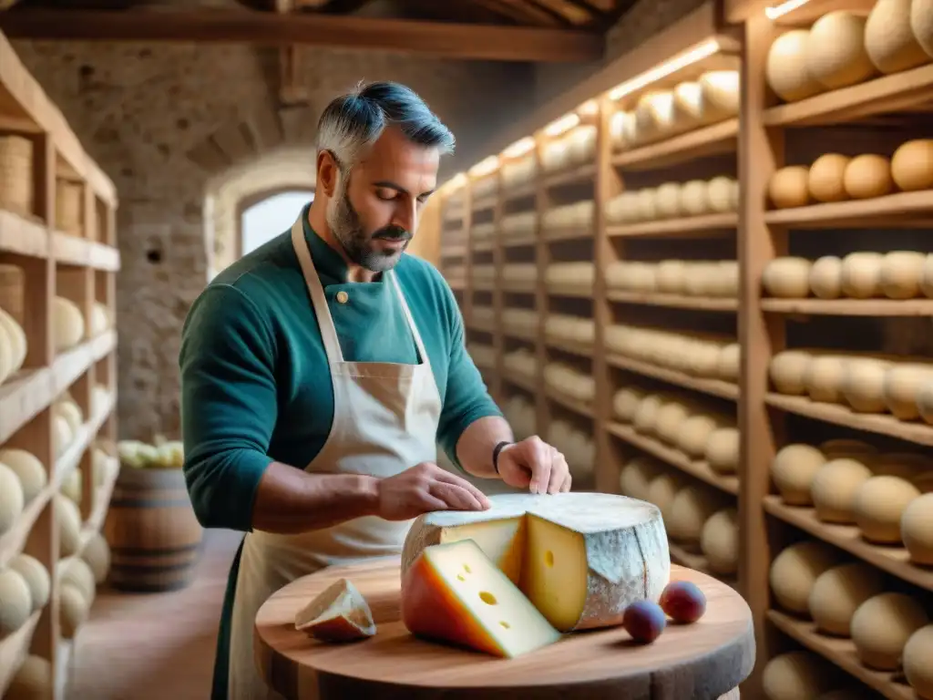 Artesanos italianos preservando alimentos con técnicas tradicionales en una granja toscana