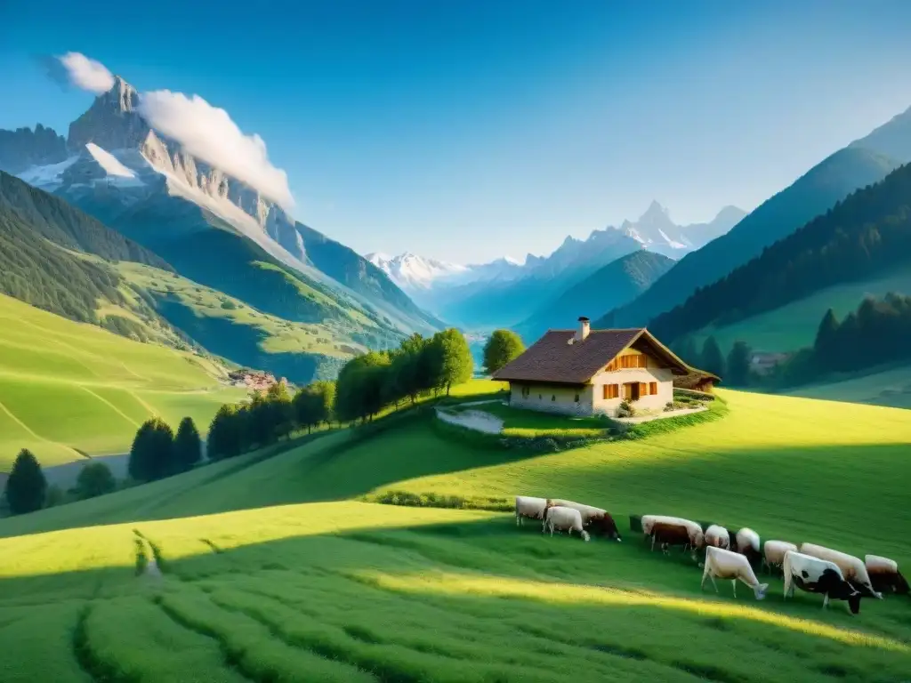 Artesanos elaborando queso Fontina en los Alpes italianos, rodeados de naturaleza