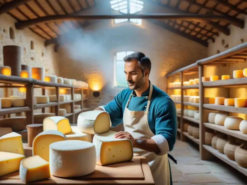 Artesanos trabajando en fábrica quesos italiana en Toscana, uniendo tradición y futuro sostenible producción quesos italianos