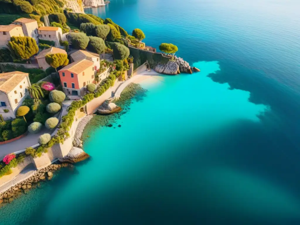 Atardecer en encantador pueblo costero italiano