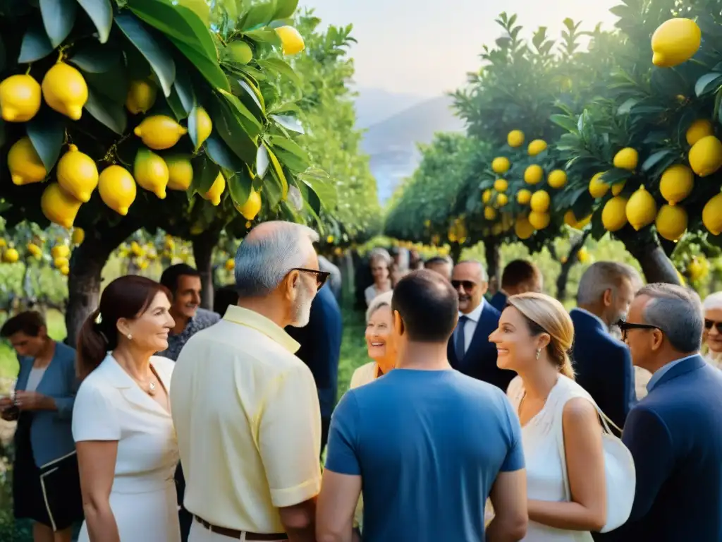 Un atardecer mágico en un limonar italiano, durante una degustación de limoncello