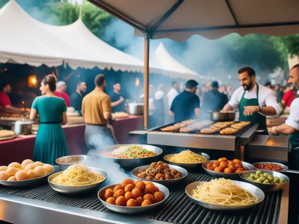 Disfruta de la atmósfera festiva en vivo de los festivales de cocina italiana