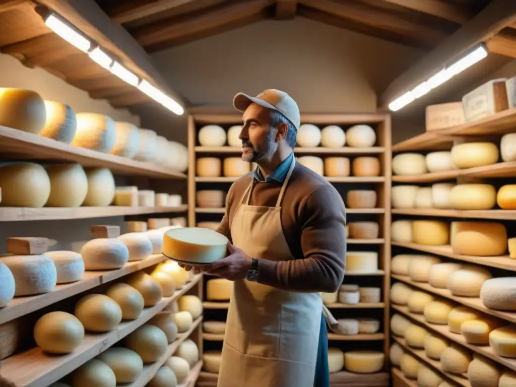 Una auténtica tienda de quesos italianos con variedad de Quesos DOP e IGP Italia, ambiente cálido y tradicional