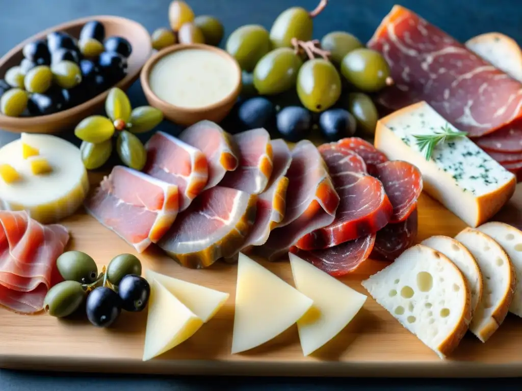 Un banquete visual de embutidos italianos influenciados por Europa, con mezcla de sabores y colores vibrantes