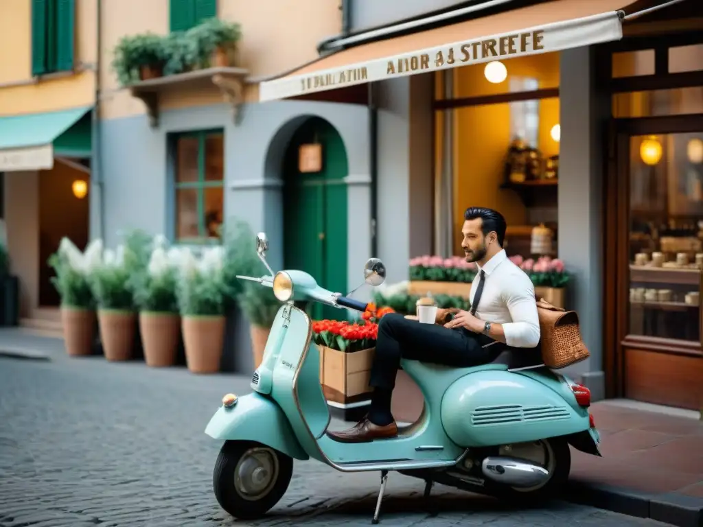 Barista preparando espresso en café italiano con historia del café en Italia