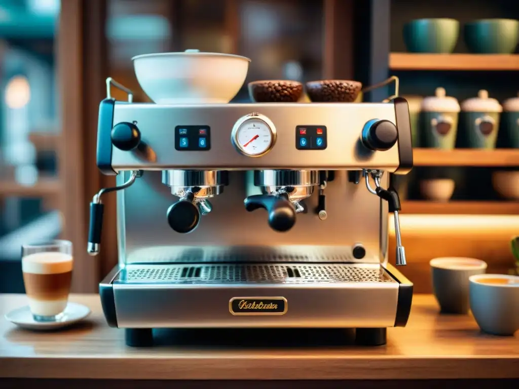 Un barista prepara un espresso perfecto en un acogedor café italiano