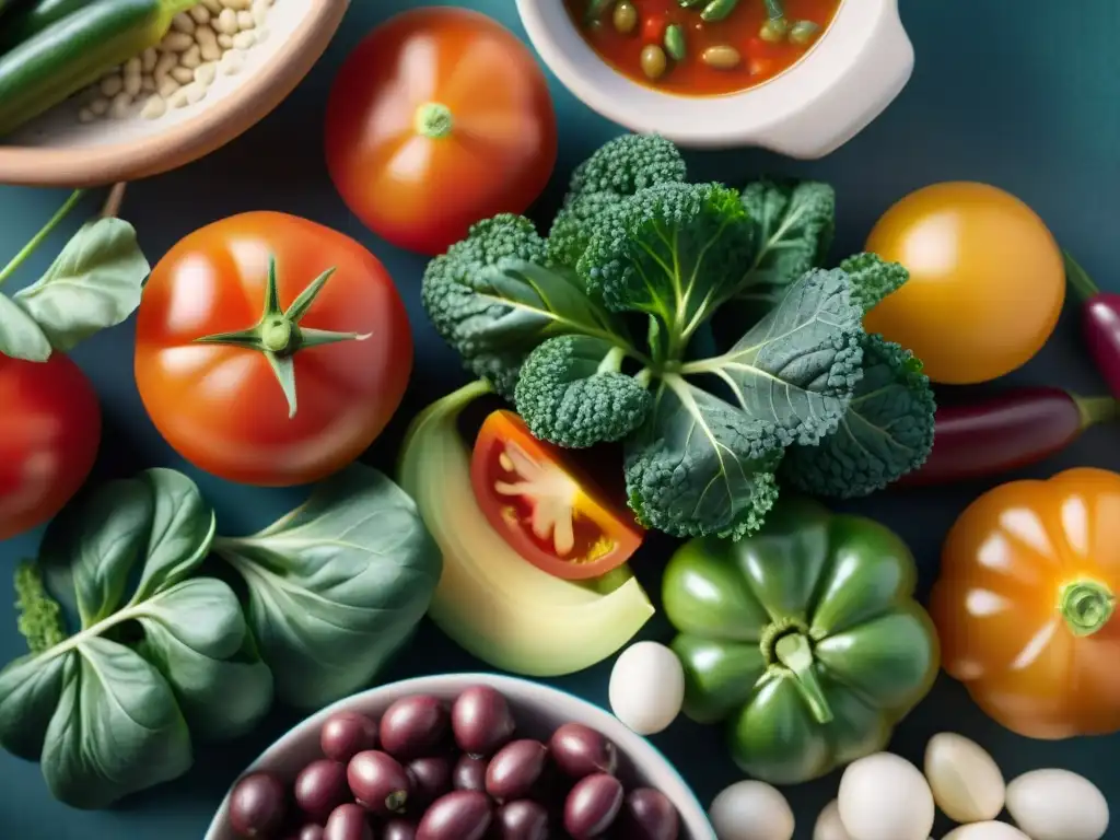 Mercado de agricultores: colores frescos y abundancia natural Un bullicioso mercado agrícola rebosante de verduras frescas y coloridas para preparar una receta minestrone saludable fácil preparar