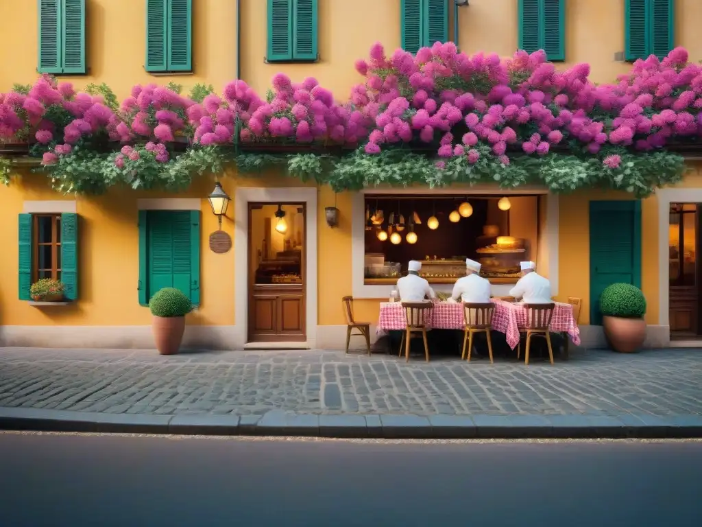 Un bullicioso restaurante en Parma, Italia, donde se disfruta de Torta Fritta