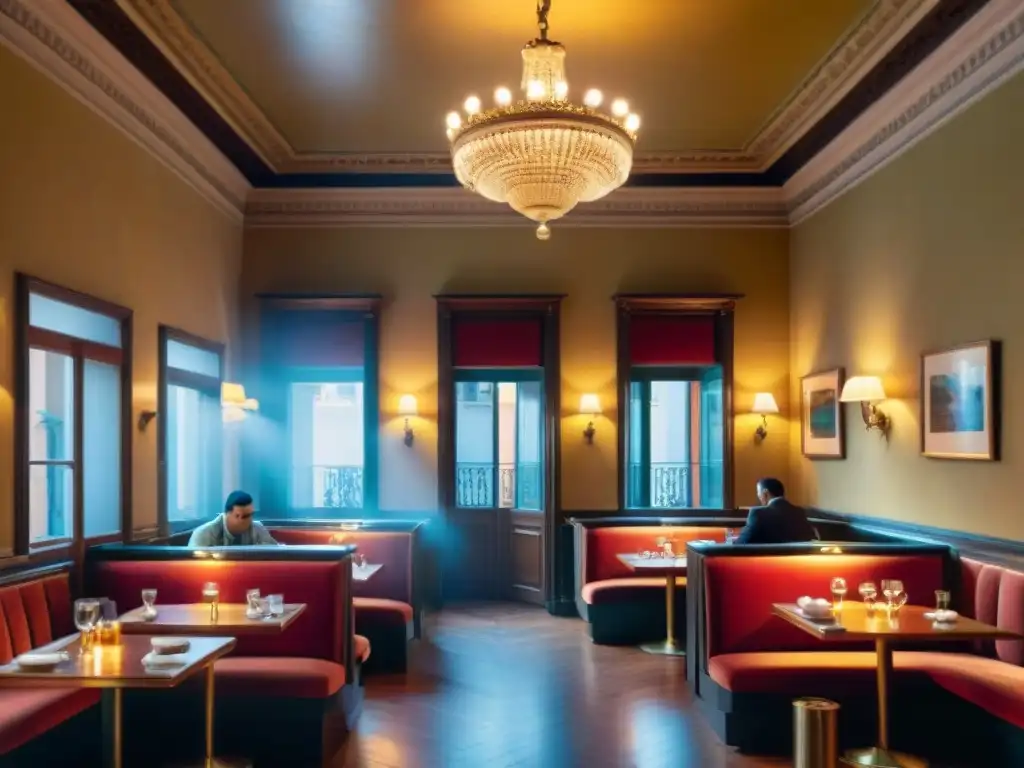 Caffè Greco en Roma: Elegancia histórica y sofisticación en alta resolución Café histórico en Roma con lujosa decoración, chandeliers y ambiente animado