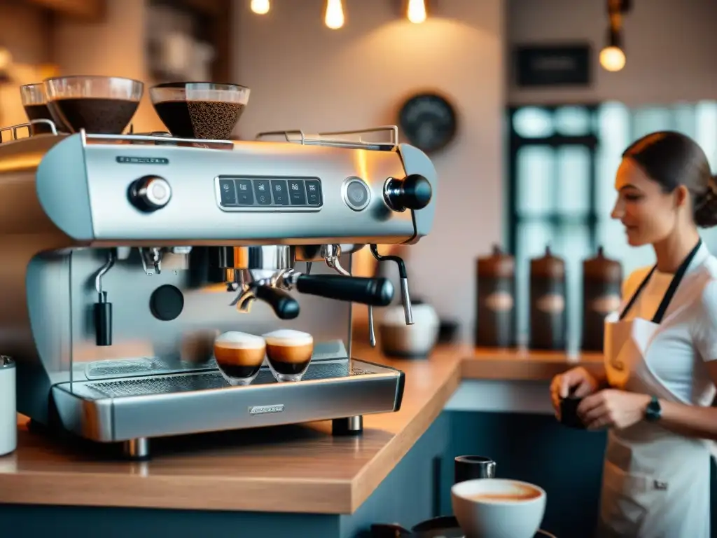 Un café italiano tradicional donde se celebra la Ceremonia del espresso tradicional