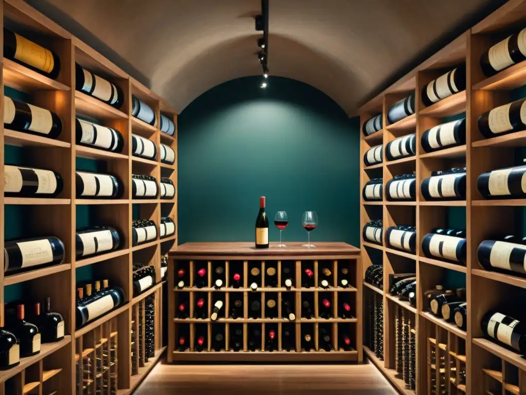 Explora la cálida bodega italiana con vinilos y vinos italianos, una mezcla de nostalgia y sofisticación