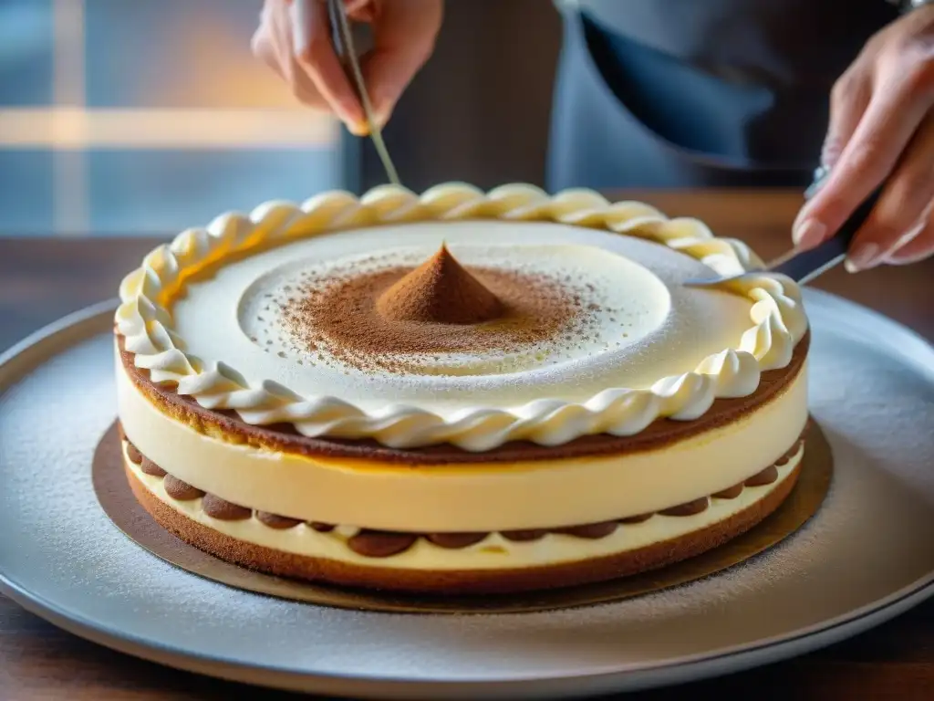 El chef prepara mascarpone casero receta fácil para un exquisito tiramisú en una cocina rústica iluminada suavemente