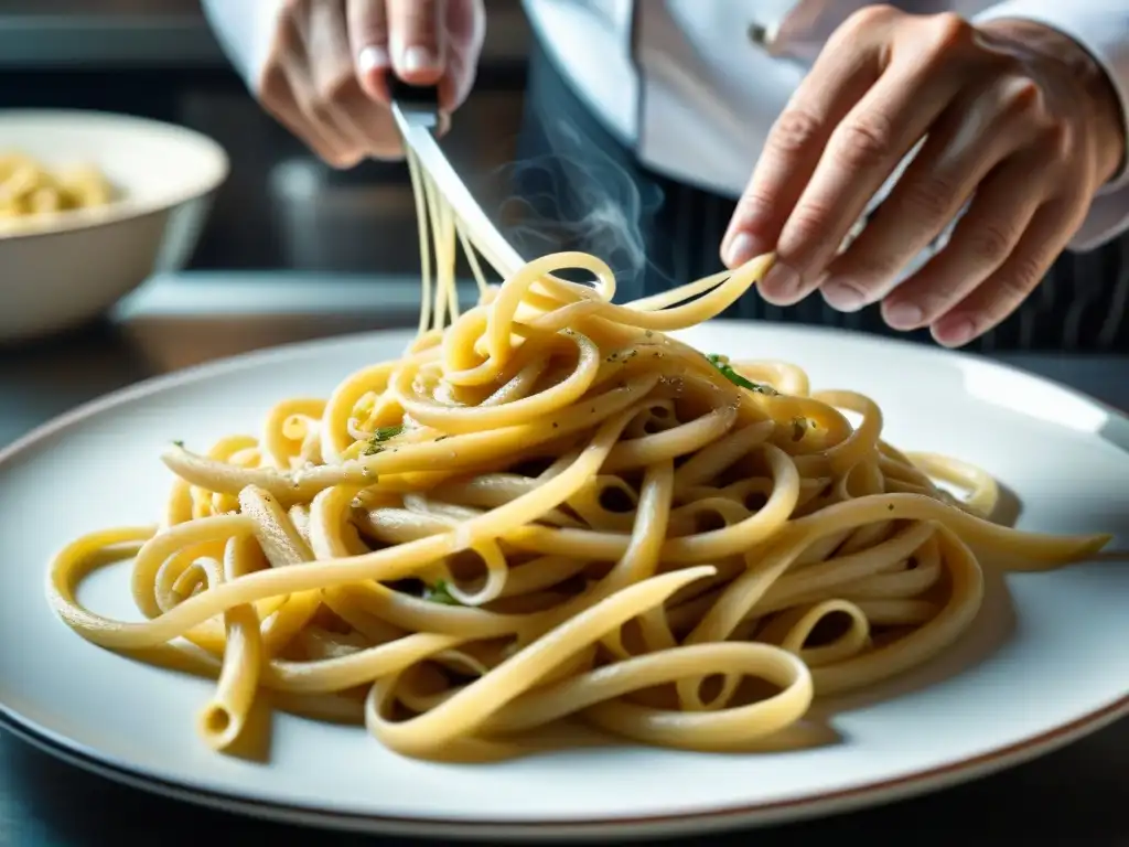 Un chef en Roma compite con destreza en la Competencia de pasta carbonara