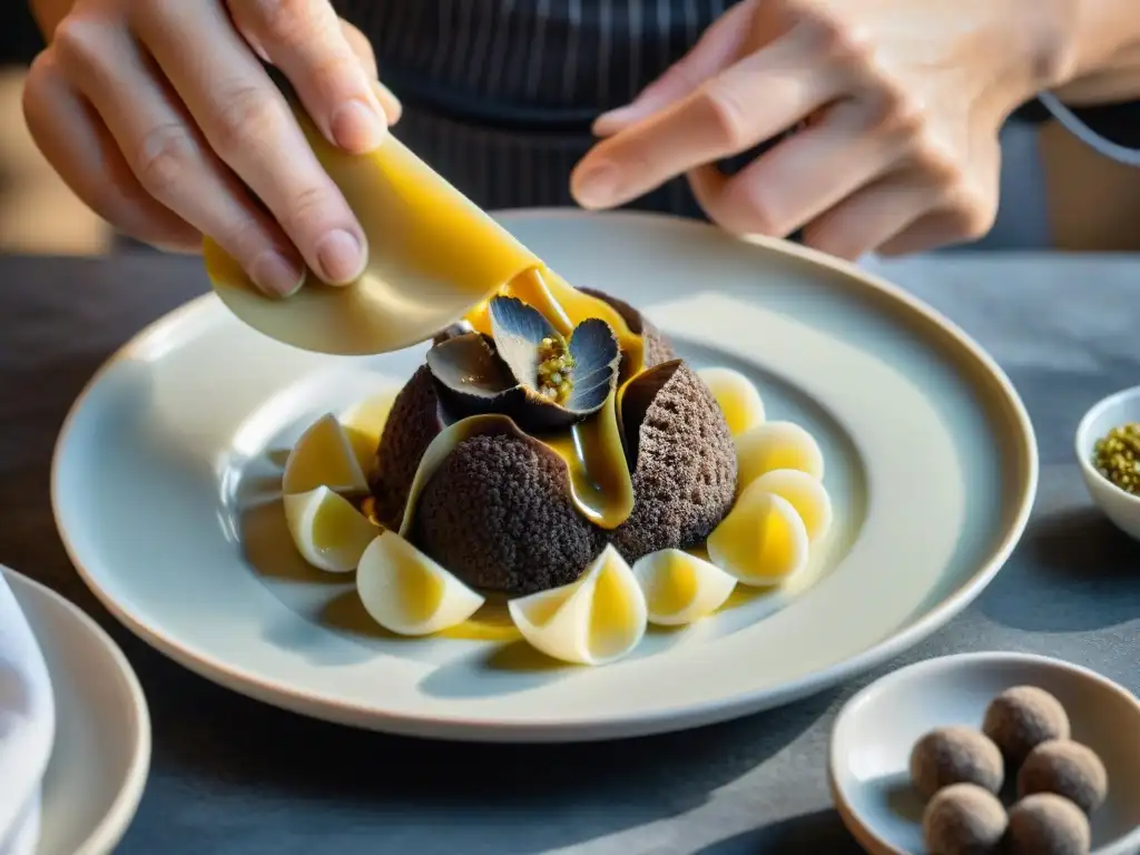 Un chef experto en la cocina incorpora trufa italiana a sus platos con destreza y pasión