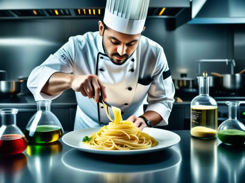 Un chef innovador usa técnicas moleculares para reinventar la cocina italiana en un laboratorio moderno