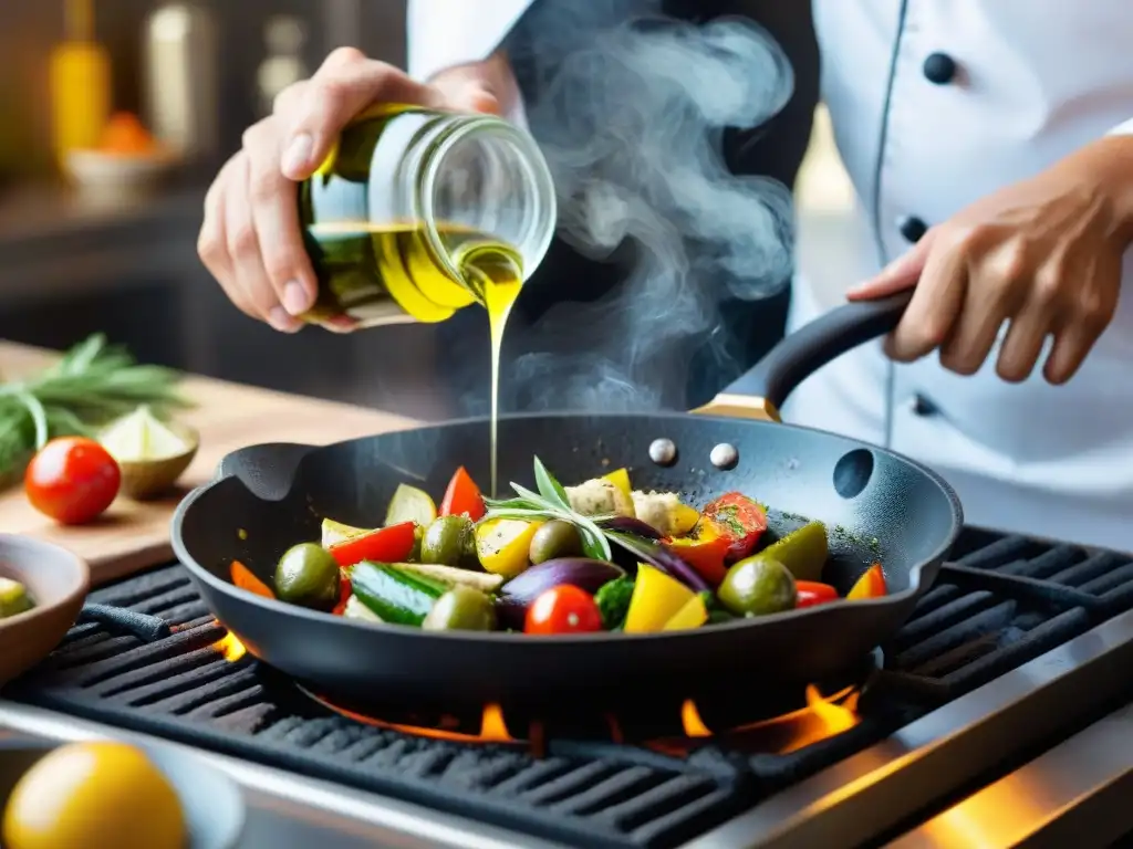 Chef italiano experto en cocina, revelando secretos con platos saludables de la cocina italiana