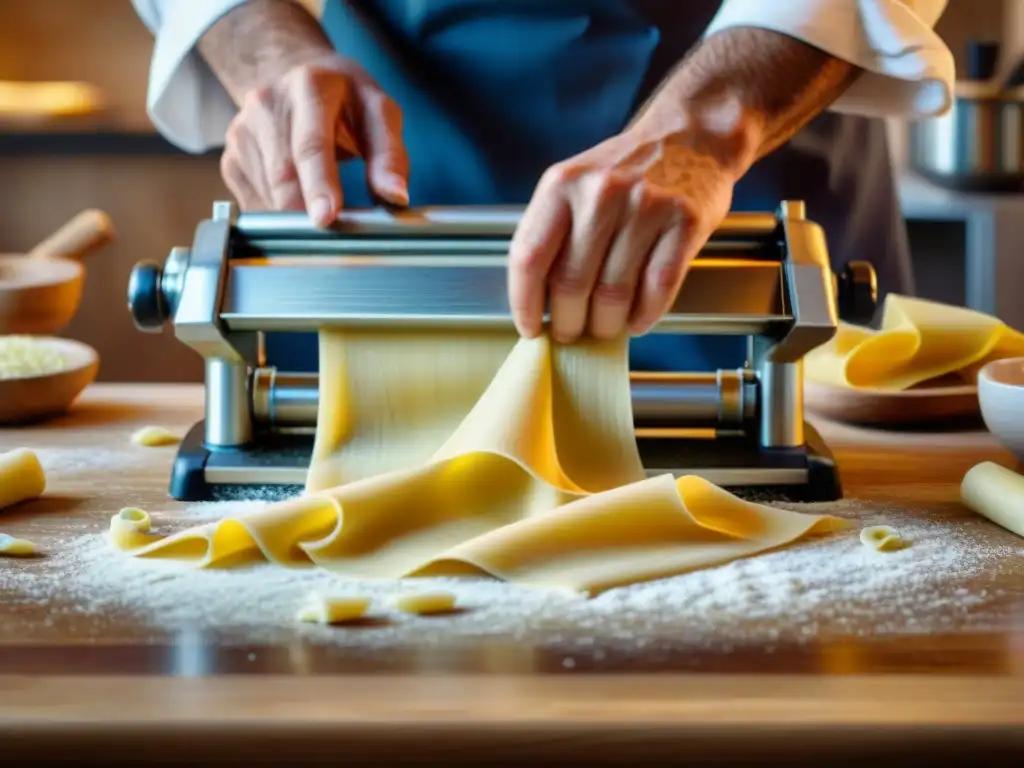 Chef italiano experto amasando masa fresca con ingredientes auténticos cocina italiana boda