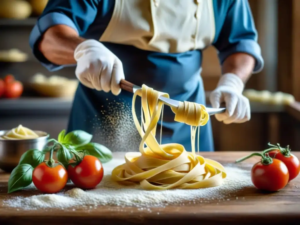 Chef italiano experto en pasta fresca, creando platos italianos tradicionales exclusivos