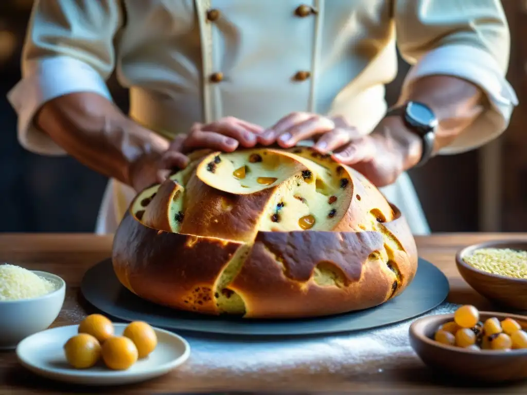 Chef italiano transformando el Panettone en panadería rústica