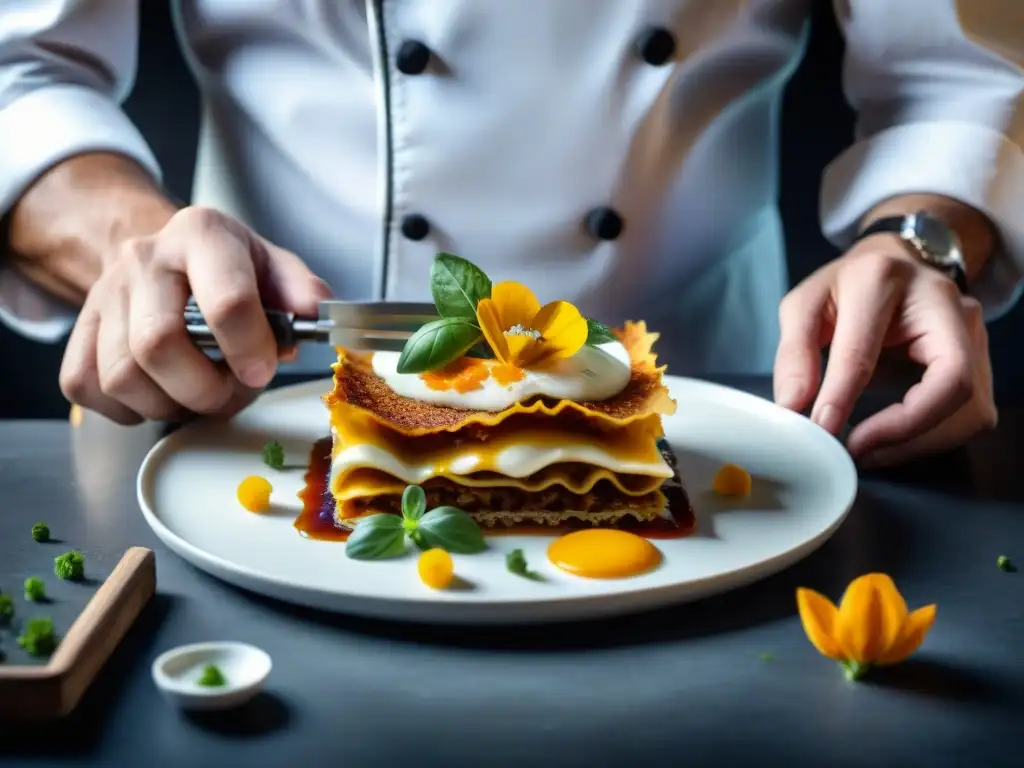 Un chef crea una lasaña descontruida fusionando la cocina italiana tradicional con vanguardia molecular