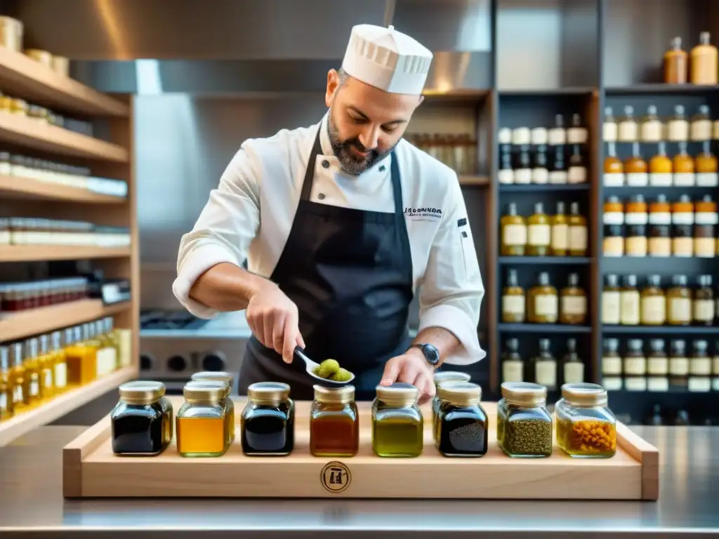 Un chef maestro selecciona con delicadeza ingredientes subestimados en cocina italiana