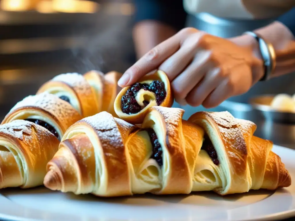 Un chef repostero experto fusiona técnicas de repostería italianas en croissants franceses