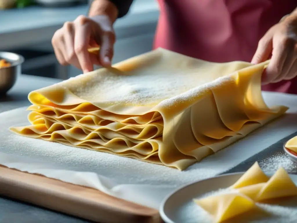 Un chef repostero experto fusiona técnicas de repostería italianas para crear una lasaña tradicional