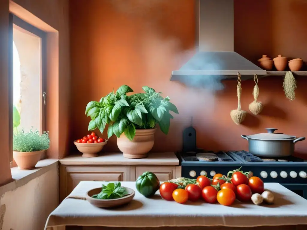 En la cocina campesina de centro Italia, una nonna prepara salsa de tomate casera