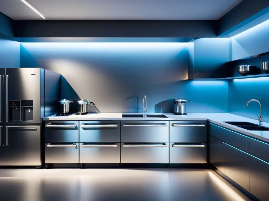 Explora la cocina italiana con electrodomésticos de lujo en un showroom moderno y sofisticado