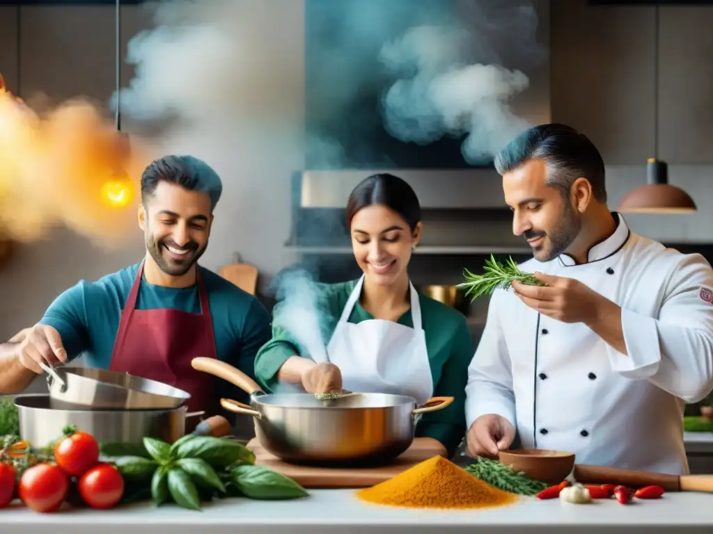 Una cocina italiana influenciada por inmigración: chefs diversos preparan platos tradicionales con un toque moderno