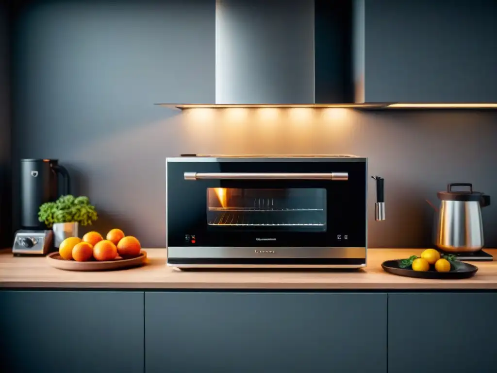 Una cocina italiana moderna con gadgets inteligentes integrados, fusionando tradición y tecnología