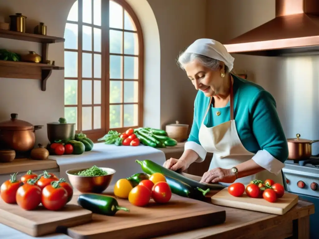 Una cocina italiana rústica con ingredientes frescos para recetas cocina italiana bajas carbohidratos