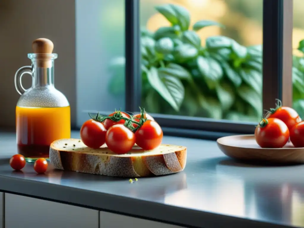 Cocina italiana con semillas chía: ingredientes tradicionales y modernos en armonía, bañados por la luz matutina