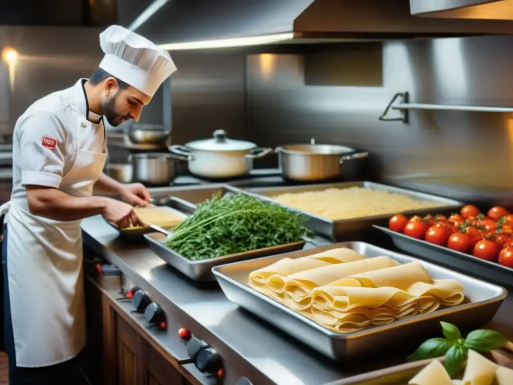 Cocina italiana tradicional: chefs preparando pasta a mano, salsas de tomate y hierbas frescas