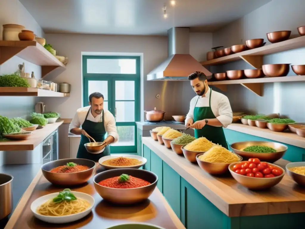 Una cocina italiana tradicional rebosante de vida