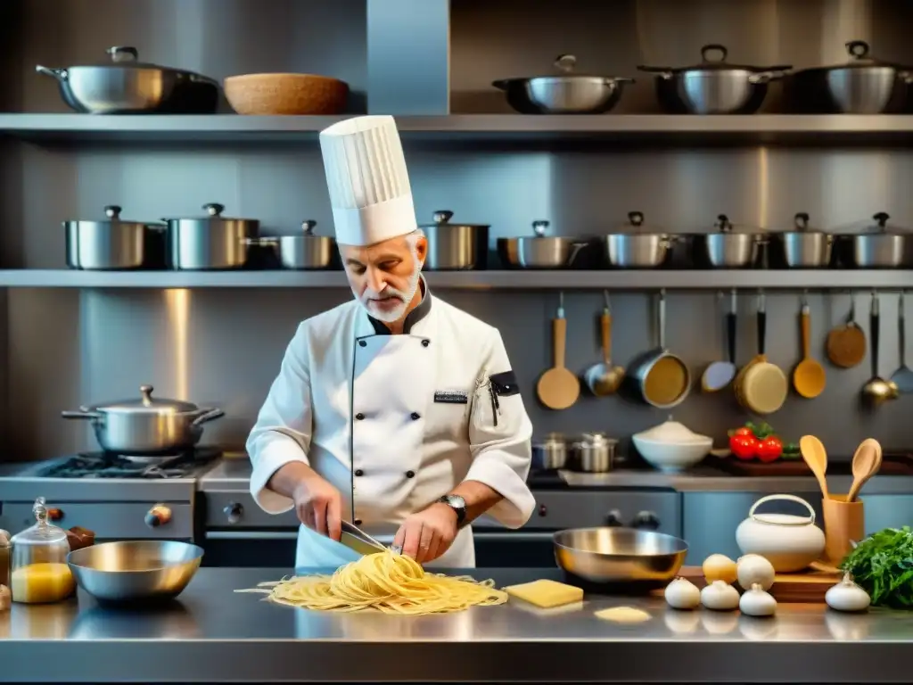 En la cocina de un restaurante familiar italiano, tradición y modernidad se fusionan en armonía