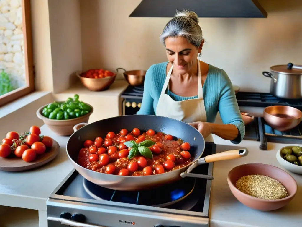 Una cocina siciliana tradicional donde se evoluciona la cocina italiana en islas tradicionales