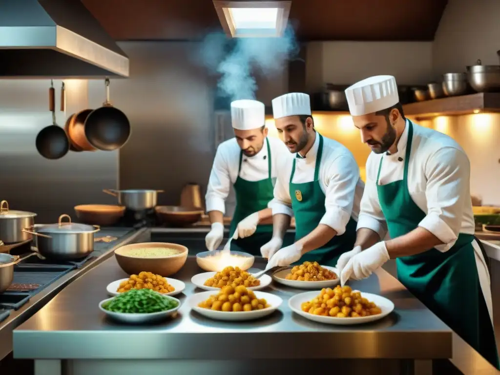 Cocina tradicional italiana llena de vida con chefs preparando auténticos Embutidos IGP Italia